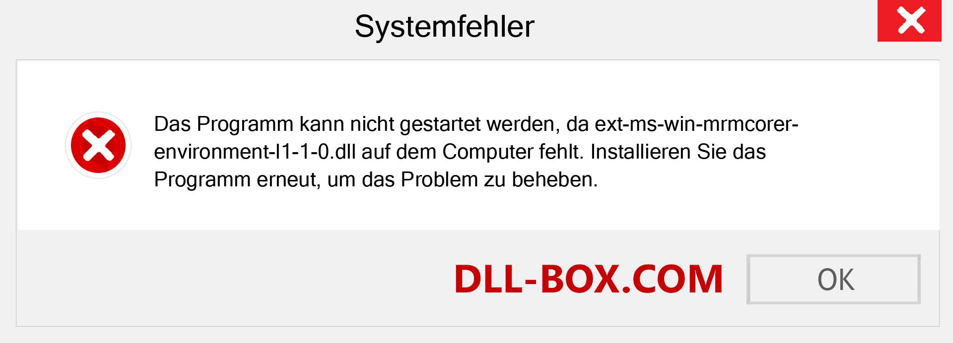 ext-ms-win-mrmcorer-environment-l1-1-0.dll-Datei fehlt?. Download für Windows 7, 8, 10 - Fix ext-ms-win-mrmcorer-environment-l1-1-0 dll Missing Error unter Windows, Fotos, Bildern